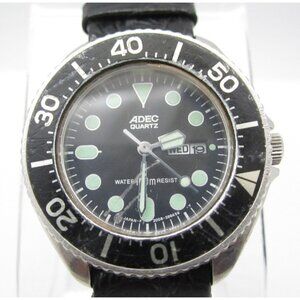 Women ADEC Divers Quartz WR Analog 31mm Round Watch (H762) "New Battery"